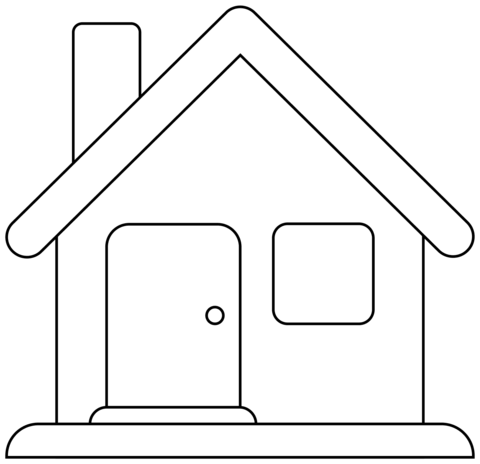 House Emoji Coloring Page